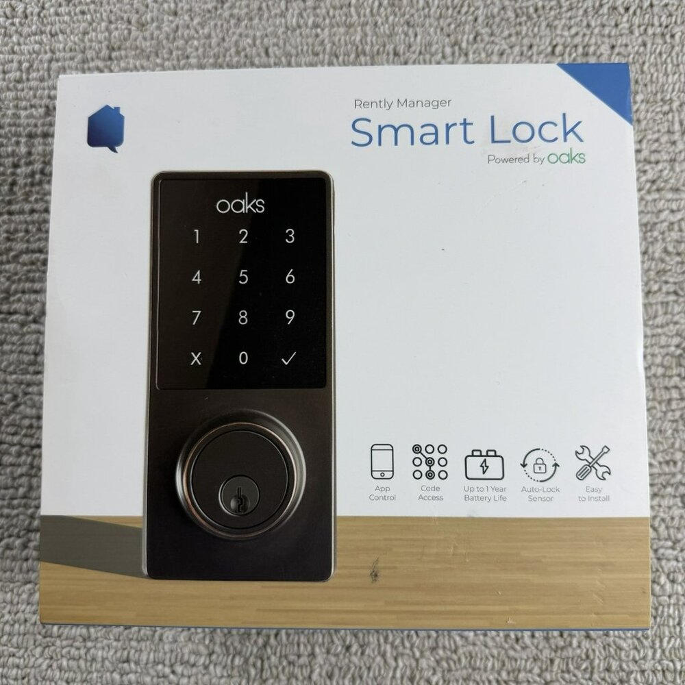 Rently Manager by Oaks RKDB03 2.0 Deadbolt Smart Lock New Sealed in Box